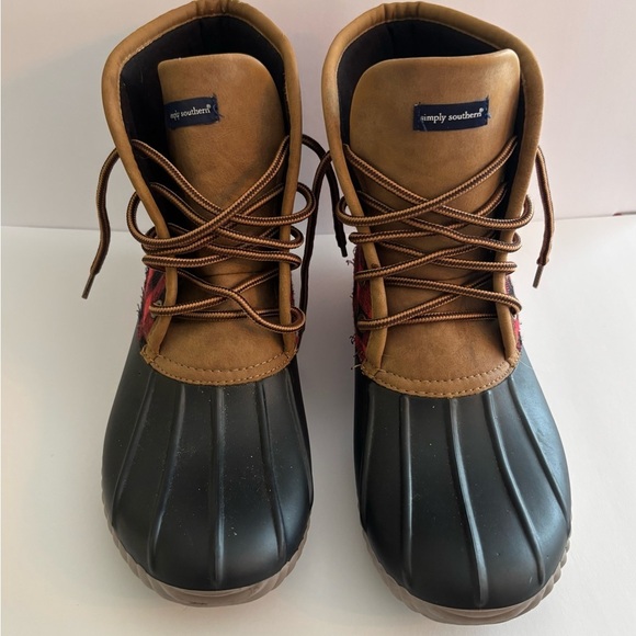 Simply Southern Shoes - Simply Southern Plaid Duck Boots – Size 9 – Water Resistant & Stylish